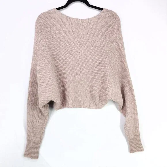 Cue & Emm Knitted Shrug Open Front Cardigan Linen Blend Crop Medium Boho Beach - Picture 12 of 13